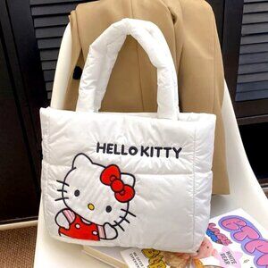 NWT Hello Kitty White Magnet Closure Shoulder Tote Hand Bag